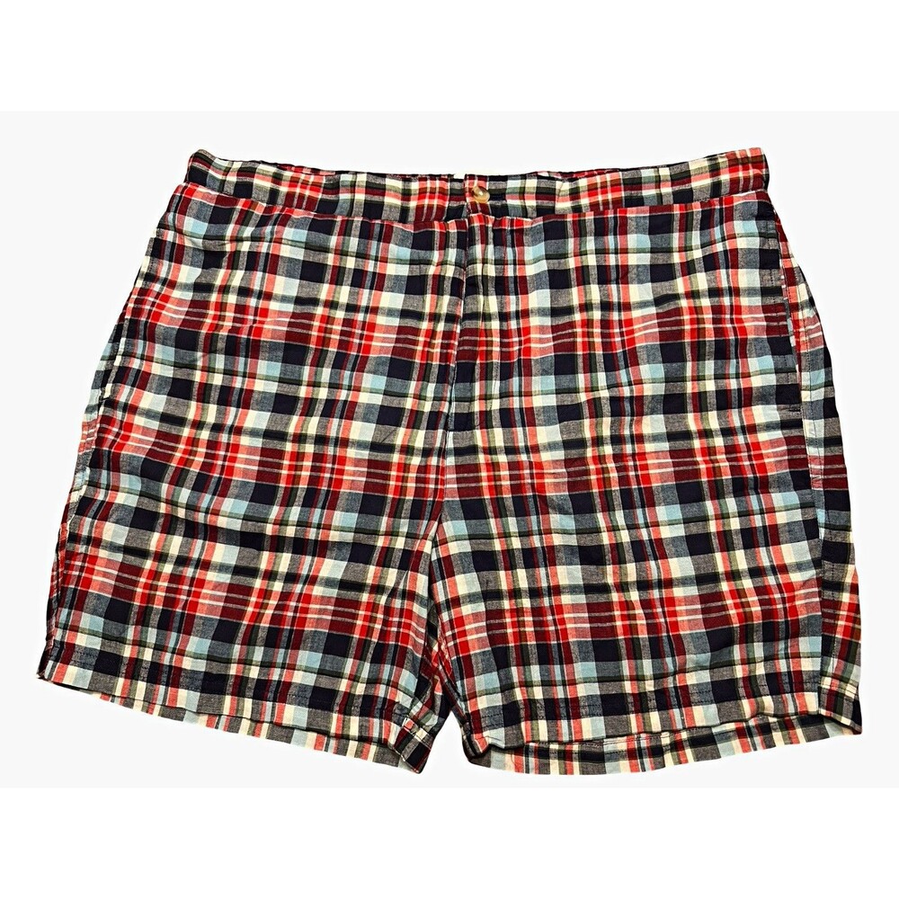 J.Press Men’s Madras Plaid Swim Trunks, Size Large Regular, Multicolor NWT
